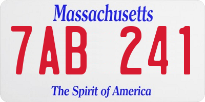 MA license plate 7AB241