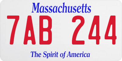 MA license plate 7AB244