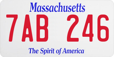 MA license plate 7AB246