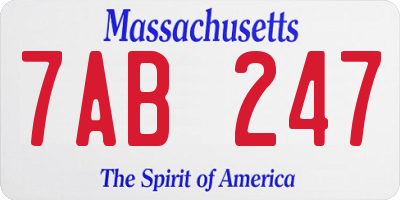 MA license plate 7AB247