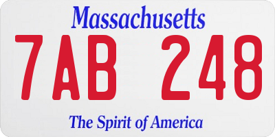 MA license plate 7AB248