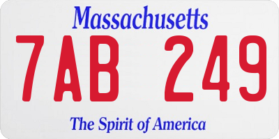 MA license plate 7AB249