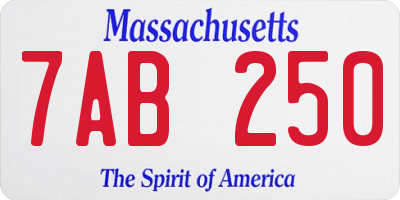 MA license plate 7AB250