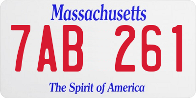 MA license plate 7AB261