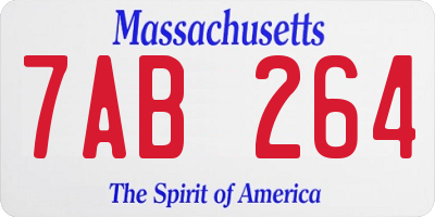 MA license plate 7AB264