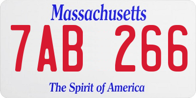 MA license plate 7AB266