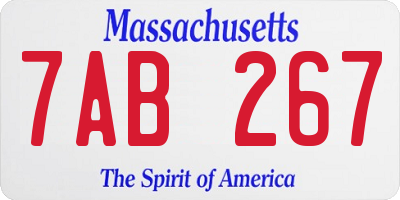 MA license plate 7AB267