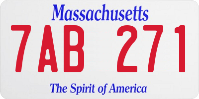 MA license plate 7AB271