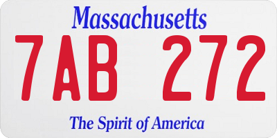 MA license plate 7AB272