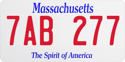 MA license plate 7AB277