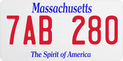MA license plate 7AB280