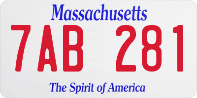 MA license plate 7AB281