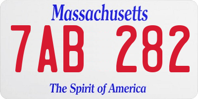 MA license plate 7AB282