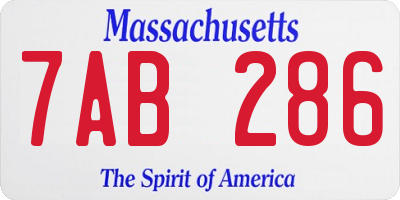 MA license plate 7AB286