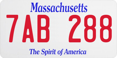 MA license plate 7AB288