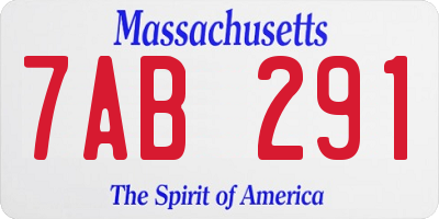 MA license plate 7AB291