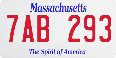 MA license plate 7AB293