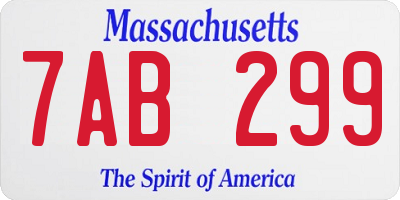 MA license plate 7AB299