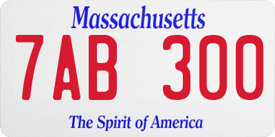 MA license plate 7AB300