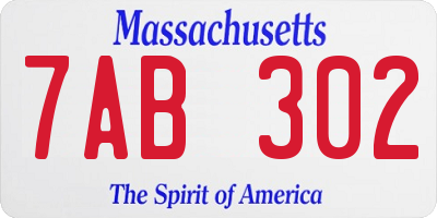 MA license plate 7AB302