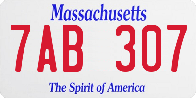 MA license plate 7AB307