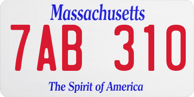 MA license plate 7AB310