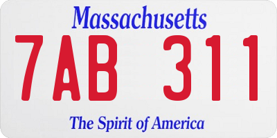MA license plate 7AB311