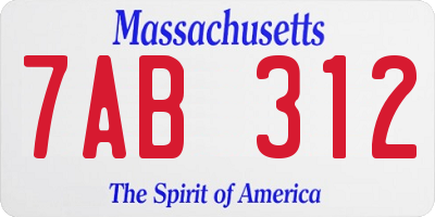 MA license plate 7AB312