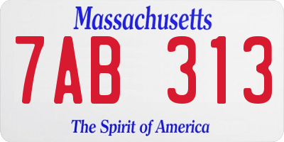 MA license plate 7AB313
