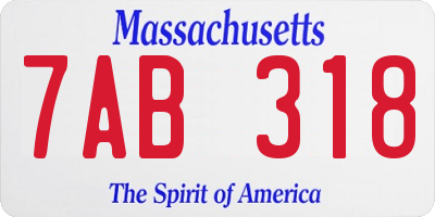 MA license plate 7AB318