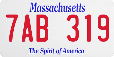 MA license plate 7AB319