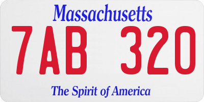 MA license plate 7AB320