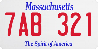 MA license plate 7AB321