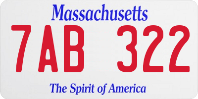 MA license plate 7AB322