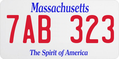 MA license plate 7AB323