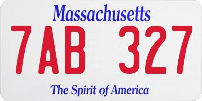 MA license plate 7AB327