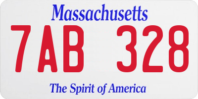 MA license plate 7AB328