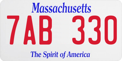 MA license plate 7AB330