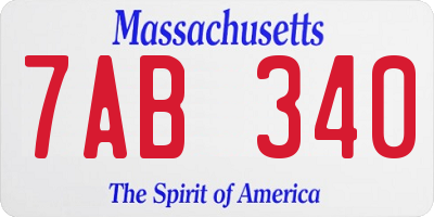 MA license plate 7AB340