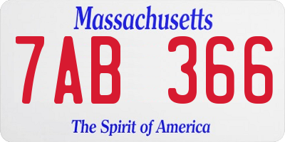 MA license plate 7AB366