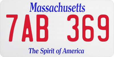 MA license plate 7AB369