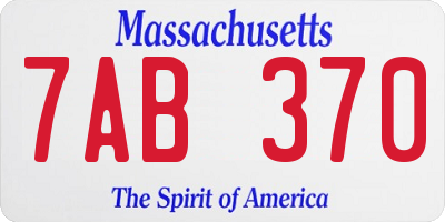 MA license plate 7AB370