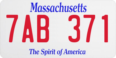 MA license plate 7AB371