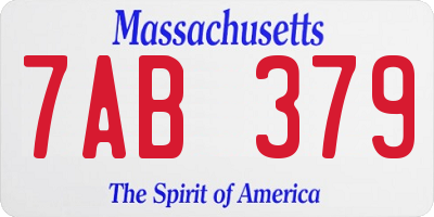 MA license plate 7AB379
