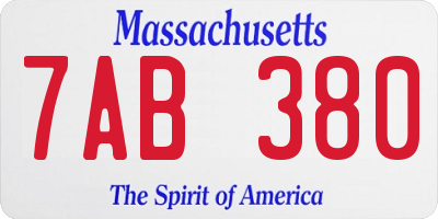 MA license plate 7AB380