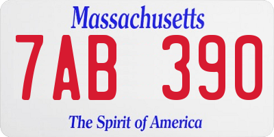 MA license plate 7AB390