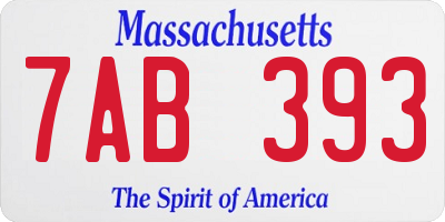 MA license plate 7AB393