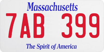 MA license plate 7AB399