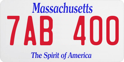 MA license plate 7AB400