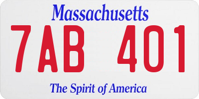 MA license plate 7AB401
